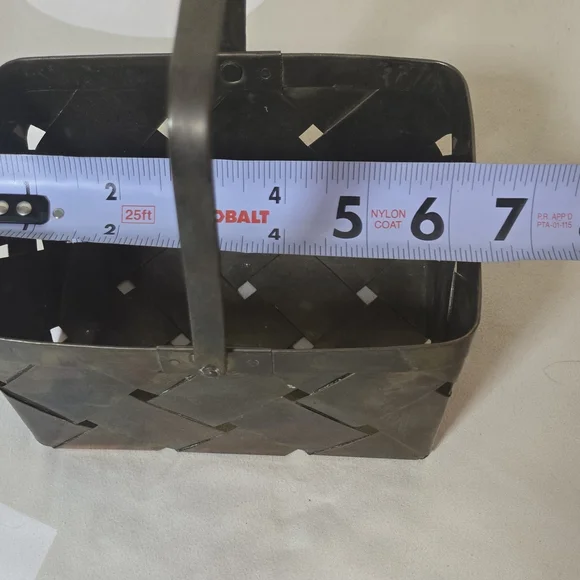 Woven Metal Basket with Handle - Picture 6 of 7